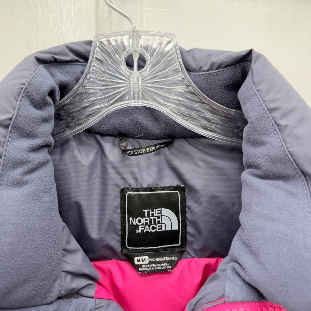 The North Face Womens 700 Fill Down Puffer Vest Grey Pink Medium Nuptse - Picture 8 of 10
